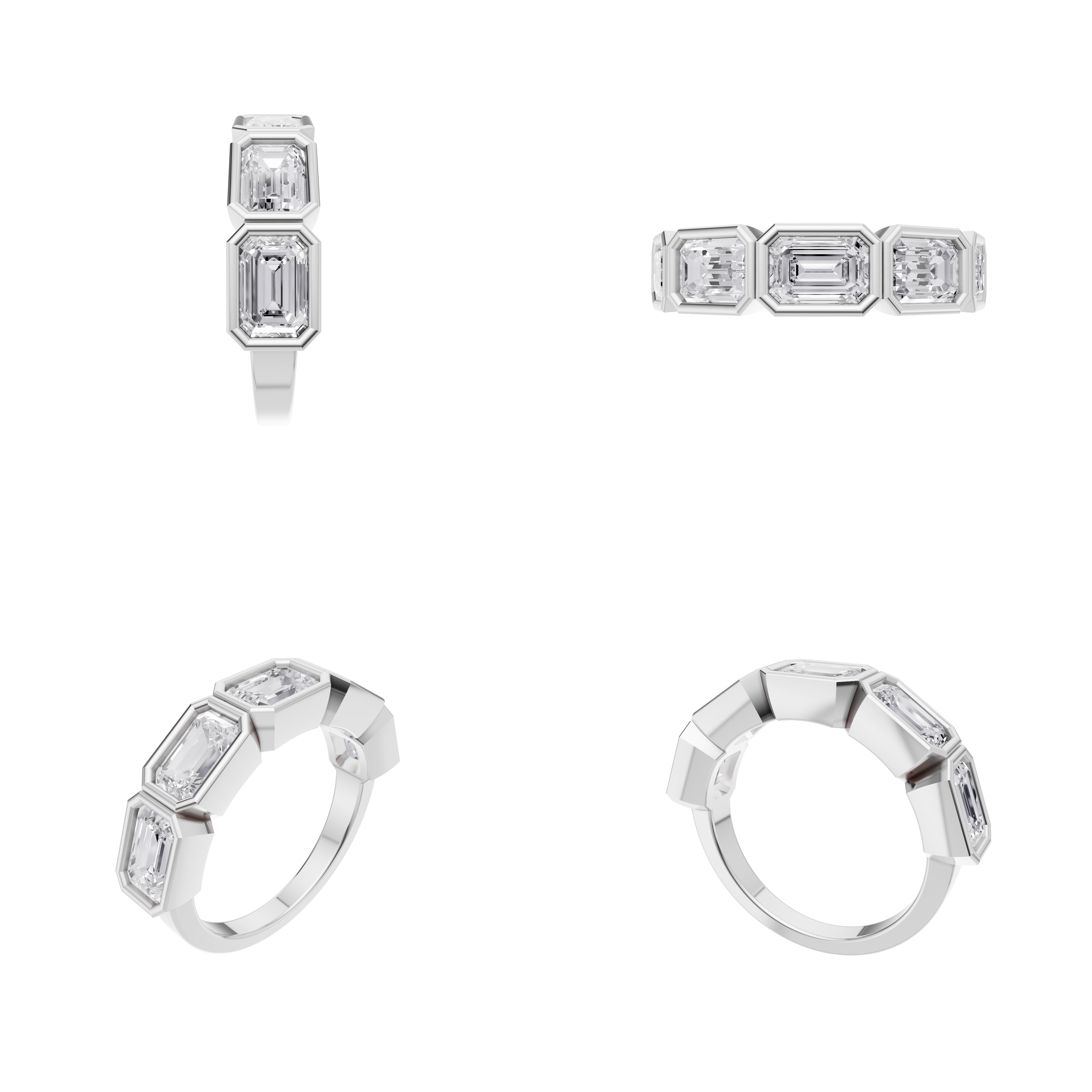 Aarinya Floating Round Hidden Accent Band Ring, The Eternal Tension-Set Round Diamond Band Ring