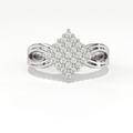 Aarinya Diamond Kite Cluster Ring, The Deco Diamond Grid Ring, Gold Rhombus Cluster Ring