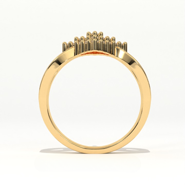 Aarinya Diamond Kite Cluster Ring, The Deco Diamond Grid Ring, Gold Rhombus Cluster Ring