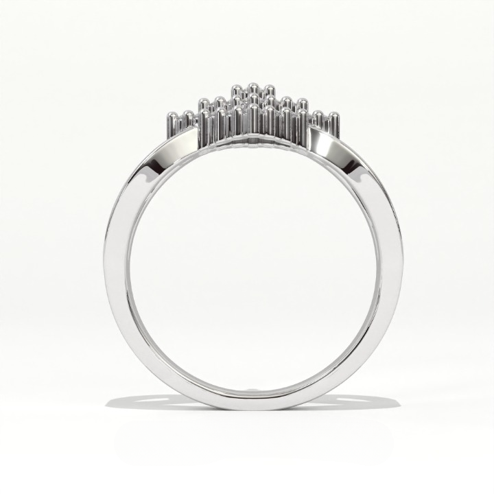 Aarinya Diamond Kite Cluster Ring, The Deco Diamond Grid Ring, Gold Rhombus Cluster Ring