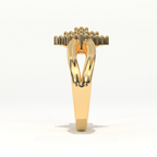 Aarinya Diamond Kite Cluster Ring, The Deco Diamond Grid Ring, Gold Rhombus Cluster Ring