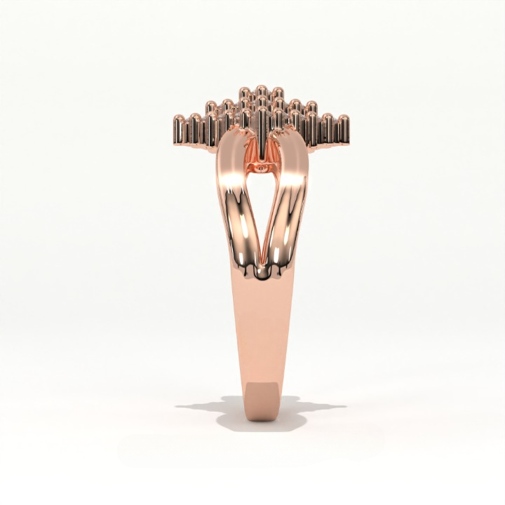 Aarinya Diamond Kite Cluster Ring, The Deco Diamond Grid Ring, Gold Rhombus Cluster Ring