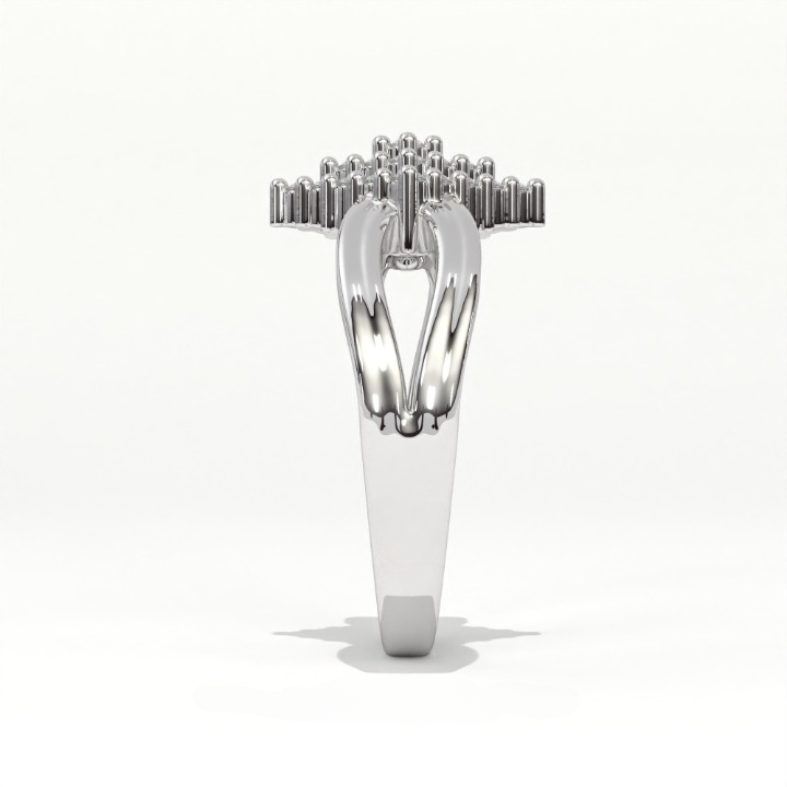 Aarinya Diamond Kite Cluster Ring, The Deco Diamond Grid Ring, Gold Rhombus Cluster Ring