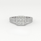 Aarinya Cluster Cathedral Lab-Grown Diamond Ring, The Regent Square Ring, The Empress Tiered Cathedral Cluster Ring