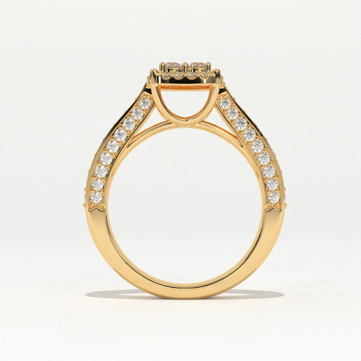 Aarinya Cluster Cathedral Lab-Grown Diamond Ring, The Regent Square Ring, The Empress Tiered Cathedral Cluster Ring
