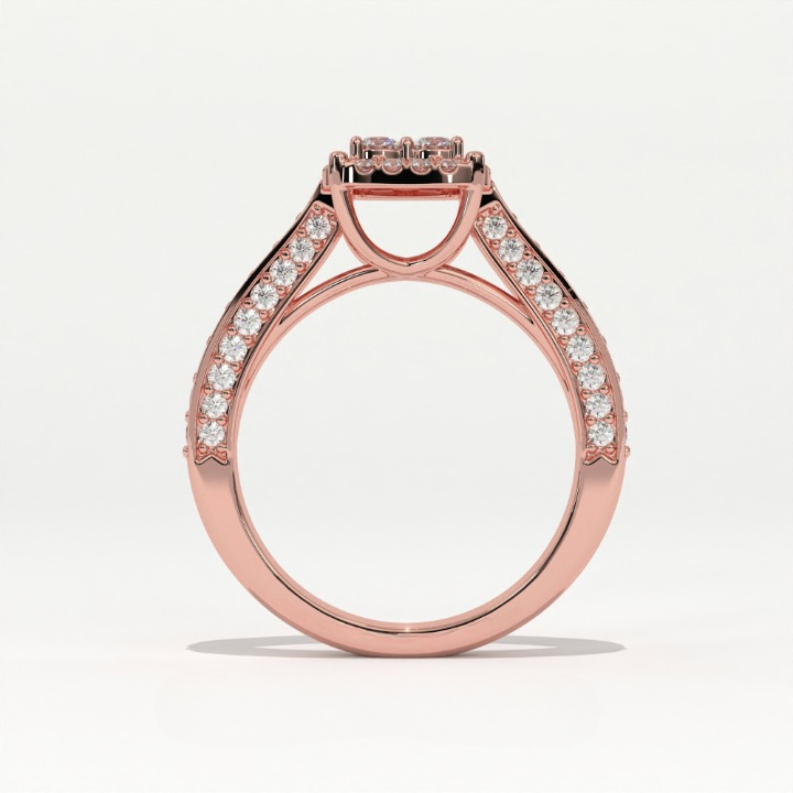 Aarinya Cluster Cathedral Lab-Grown Diamond Ring, The Regent Square Ring, The Empress Tiered Cathedral Cluster Ring