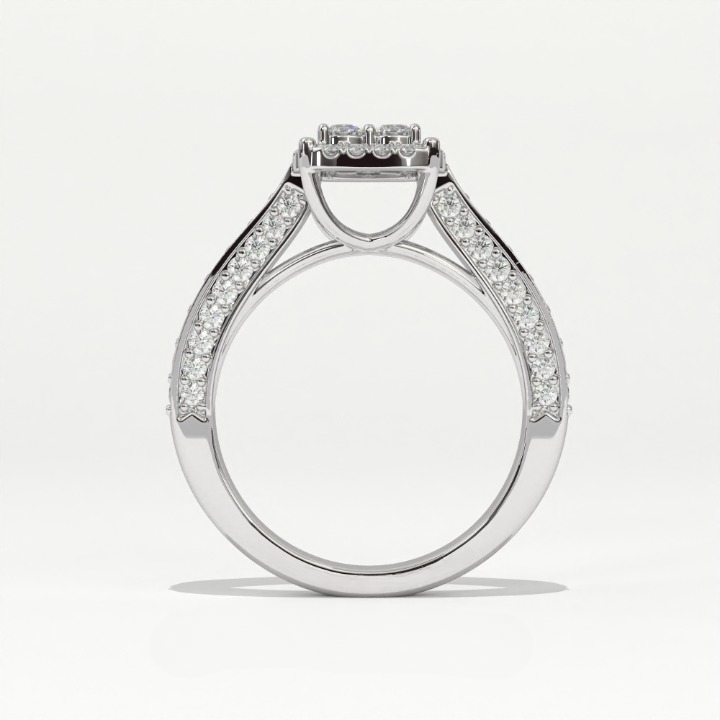 Aarinya Cluster Cathedral Lab-Grown Diamond Ring, The Regent Square Ring, The Empress Tiered Cathedral Cluster Ring