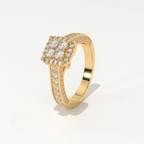 Aarinya Cluster Cathedral Lab-Grown Diamond Ring, The Regent Square Ring, The Empress Tiered Cathedral Cluster Ring