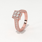 Aarinya Cluster Cathedral Lab-Grown Diamond Ring, The Regent Square Ring, The Empress Tiered Cathedral Cluster Ring