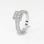 Aarinya Cluster Cathedral Lab-Grown Diamond Ring, The Regent Square Ring, The Empress Tiered Cathedral Cluster Ring