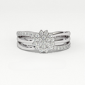 Aarinya Floral Cluster Triple-Bypass Diamond Ring, The Helix Asymmetric Floral Statement Ring, Gold Floral Cluster Ring