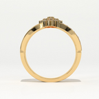 Aarinya Floral Cluster Triple-Bypass Diamond Ring, The Helix Asymmetric Floral Statement Ring, Gold Floral Cluster Ring