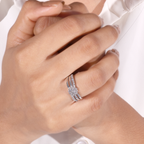Aarinya Floral Cluster Triple-Bypass Diamond Ring, The Helix Asymmetric Floral Statement Ring, Gold Floral Cluster Ring