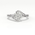 Aarinya Fiore Twist Cluster Ring, The Meadow Blossom Ring, Petite Floral Wave Silhouette Ring, Aarinya Sleek Wave Twist Diamond Ring