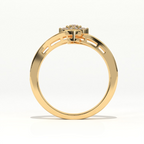 Aarinya Fiore Twist Cluster Ring, The Meadow Blossom Ring, Petite Floral Wave Silhouette Ring, Aarinya Sleek Wave Twist Diamond Ring