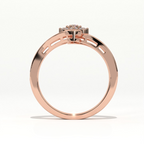 Aarinya Fiore Twist Cluster Ring, The Meadow Blossom Ring, Petite Floral Wave Silhouette Ring, Aarinya Sleek Wave Twist Diamond Ring