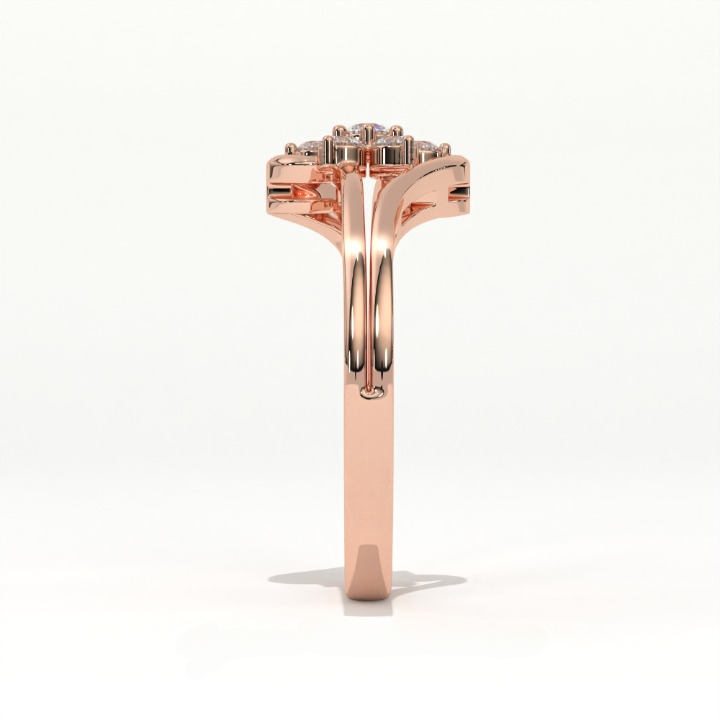 Aarinya Fiore Twist Cluster Ring, The Meadow Blossom Ring, Petite Floral Wave Silhouette Ring, Aarinya Sleek Wave Twist Diamond Ring