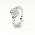 Aarinya Fiore Twist Cluster Ring, The Meadow Blossom Ring, Petite Floral Wave Silhouette Ring, Aarinya Sleek Wave Twist Diamond Ring