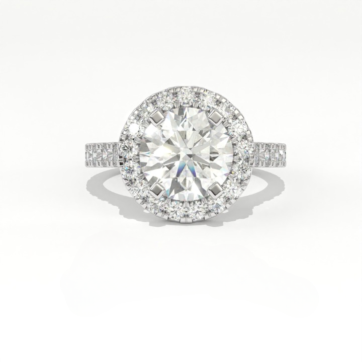 Aarinya Floating Cluster Ring, Brilliance Round Cluster Ring, Round Diamond Ring