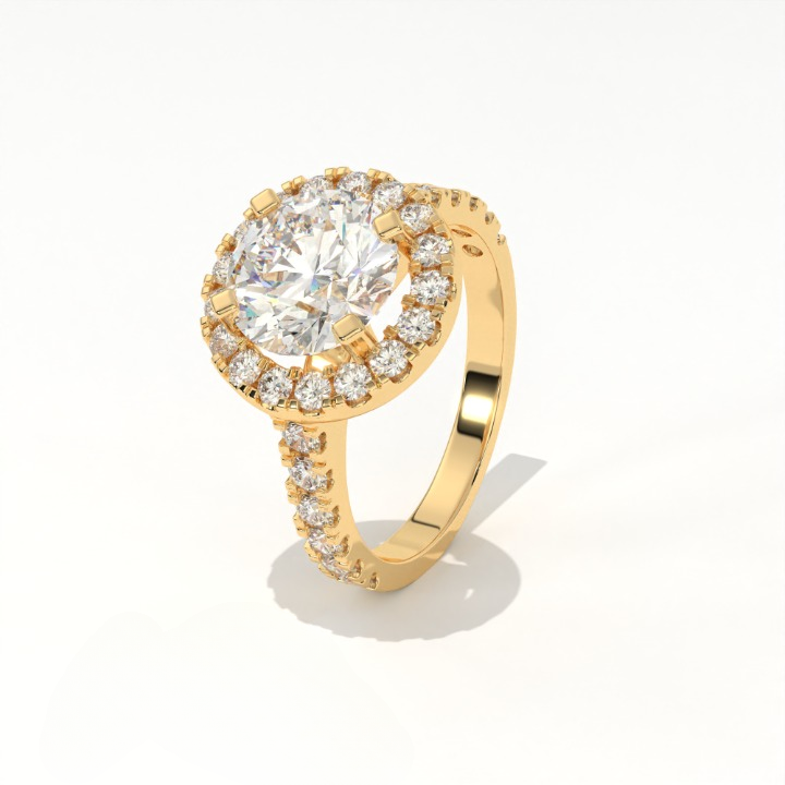 Aarinya Floating Cluster Ring, Brilliance Round Cluster Ring, Round Diamond Ring