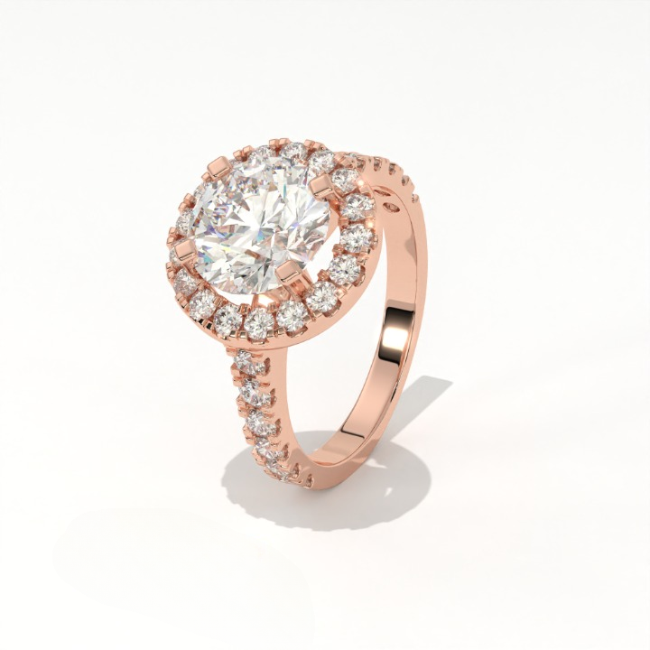 Aarinya Floating Cluster Ring, Brilliance Round Cluster Ring, Round Diamond Ring