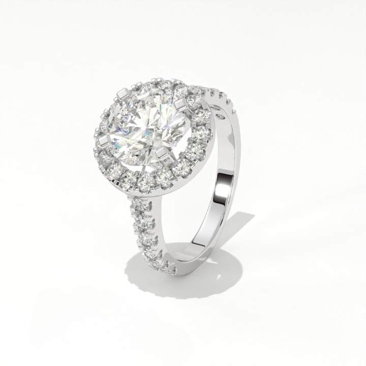 Aarinya Floating Cluster Ring, Brilliance Round Cluster Ring, Round Diamond Ring