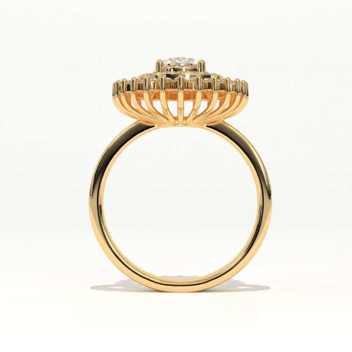 Aarinya Diamond Vintage Double-Halo Cocktail Ring, The Vantage Empress Oval Double Halo Statement Ring