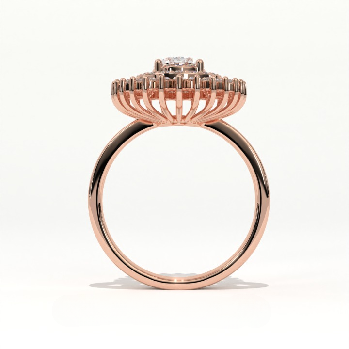 Aarinya Diamond Vintage Double-Halo Cocktail Ring, The Vantage Empress Oval Double Halo Statement Ring