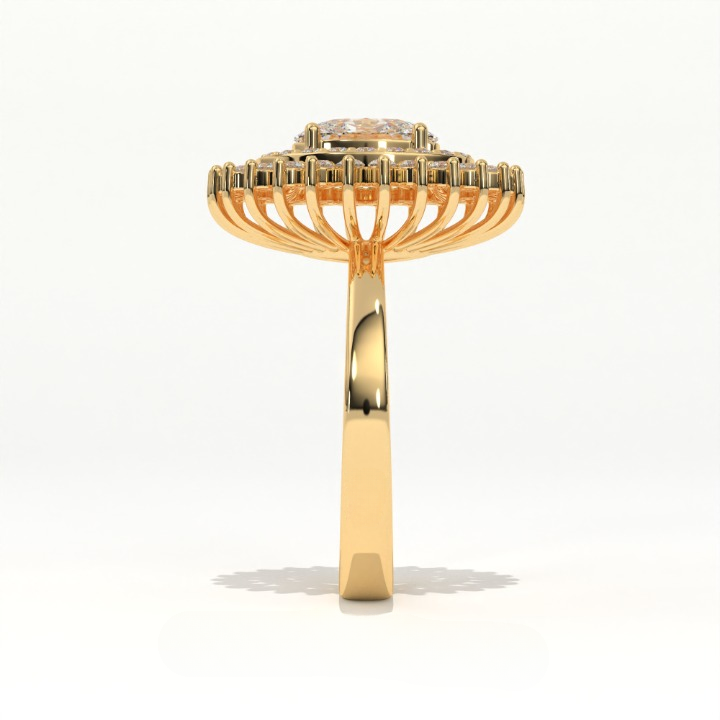 Aarinya Diamond Vintage Double-Halo Cocktail Ring, The Vantage Empress Oval Double Halo Statement Ring