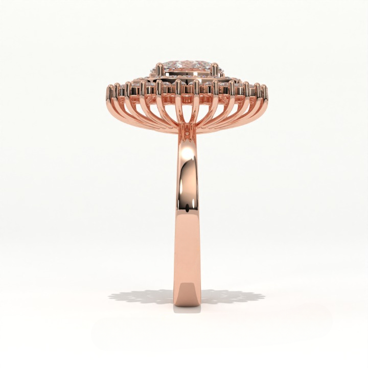 Aarinya Diamond Vintage Double-Halo Cocktail Ring, The Vantage Empress Oval Double Halo Statement Ring