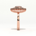 Aarinya Diamond Vintage Double-Halo Cocktail Ring, The Vantage Empress Oval Double Halo Statement Ring