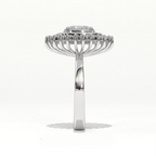 Aarinya Diamond Vintage Double-Halo Cocktail Ring, The Vantage Empress Oval Double Halo Statement Ring