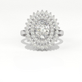 Aarinya Diamond Vintage Double-Halo Cocktail Ring, The Vantage Empress Oval Double Halo Statement Ring