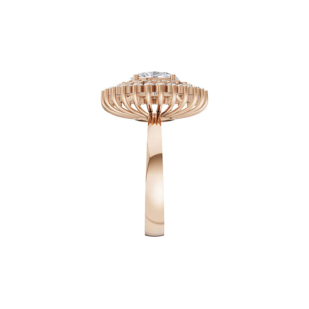 Aarinya Diamond Vintage Double-Halo Cocktail Ring, The Vantage Empress Oval Double Halo Statement Ring