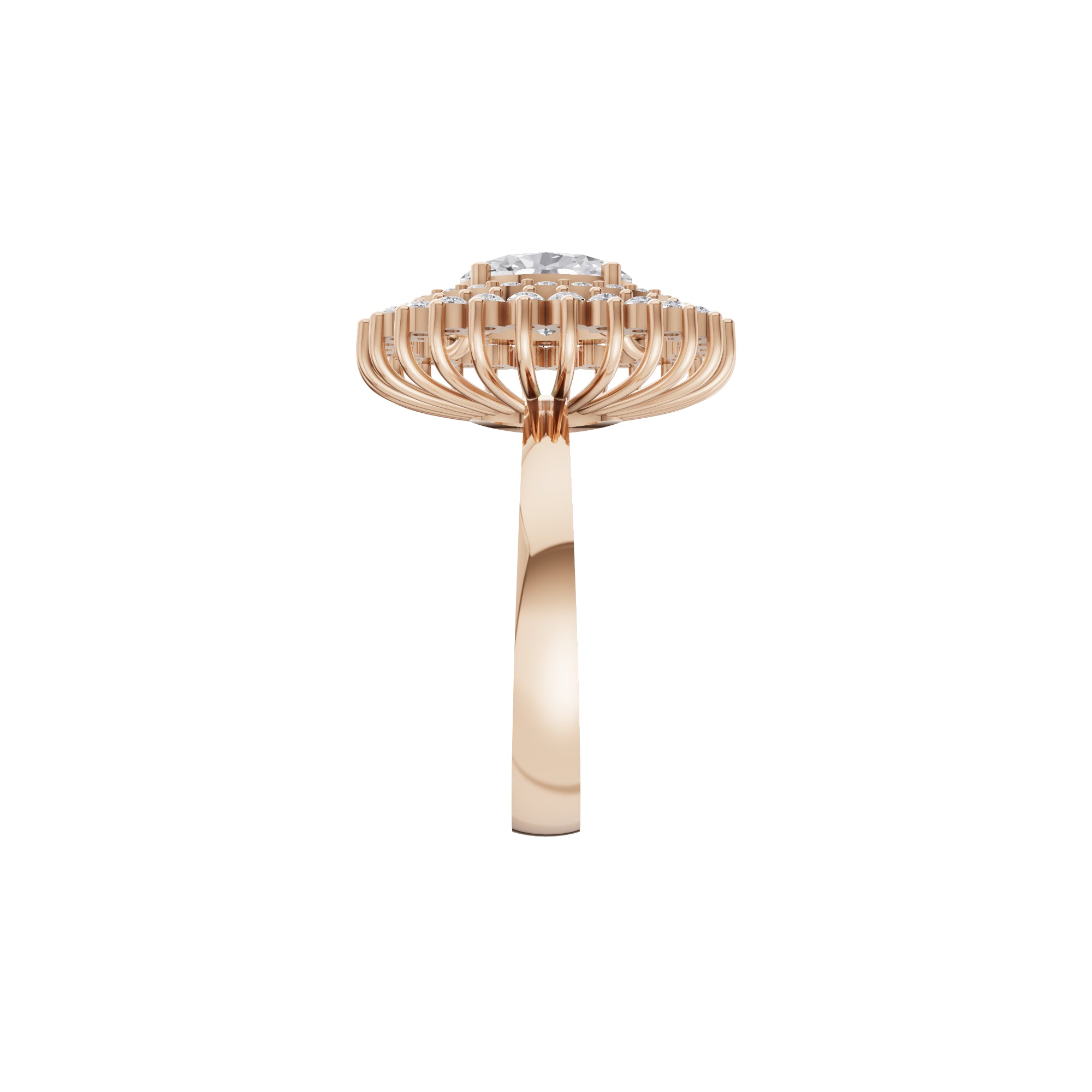 Aarinya Diamond Vintage Double-Halo Cocktail Ring, The Vantage Empress Oval Double Halo Statement Ring