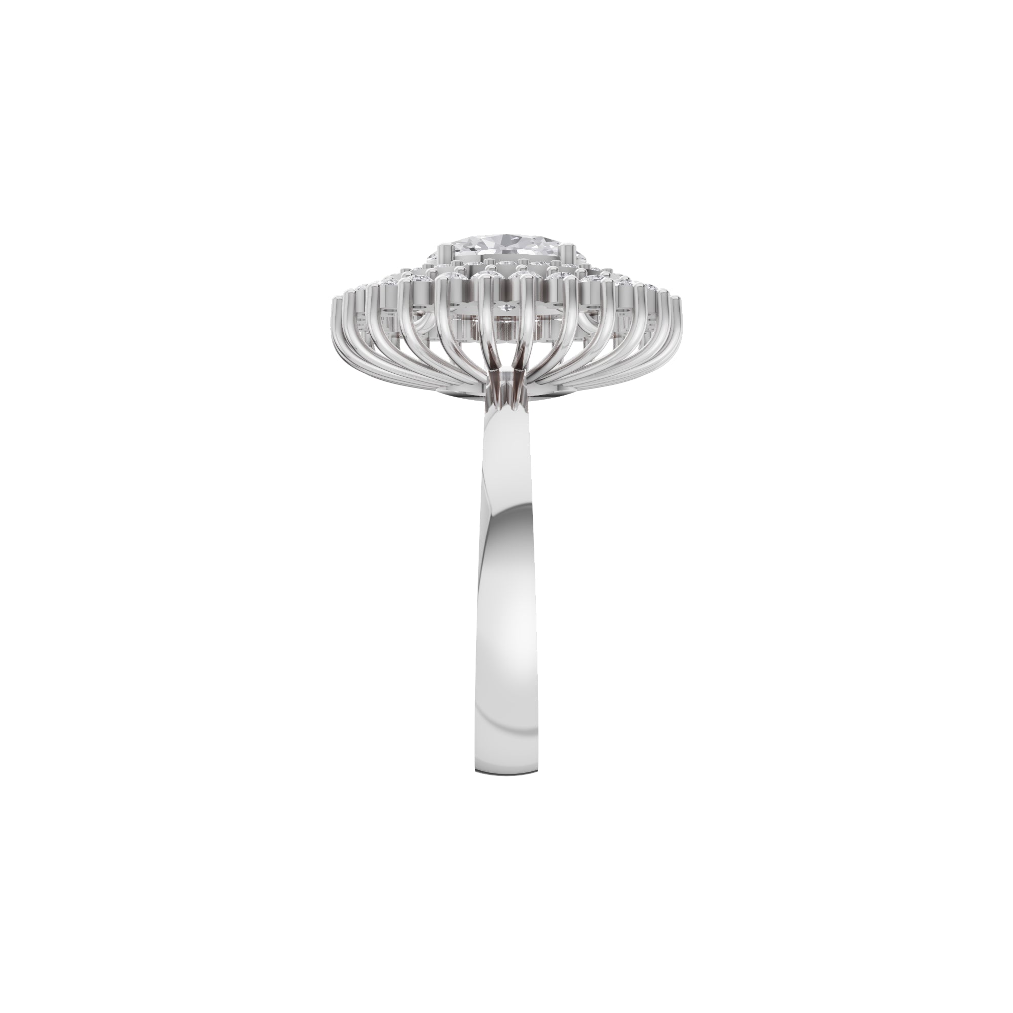 Aarinya Diamond Vintage Double-Halo Cocktail Ring, The Vantage Empress Oval Double Halo Statement Ring