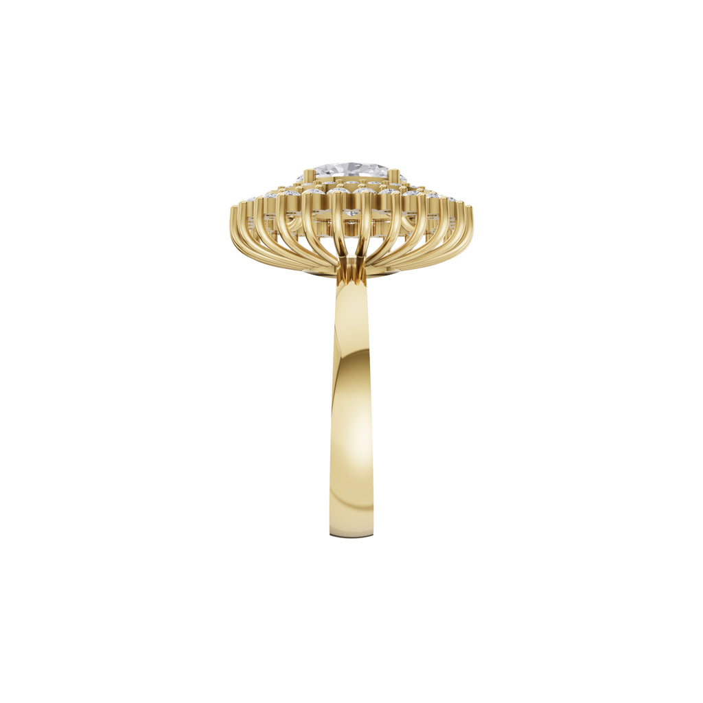 Aarinya Diamond Vintage Double-Halo Cocktail Ring, The Vantage Empress Oval Double Halo Statement Ring