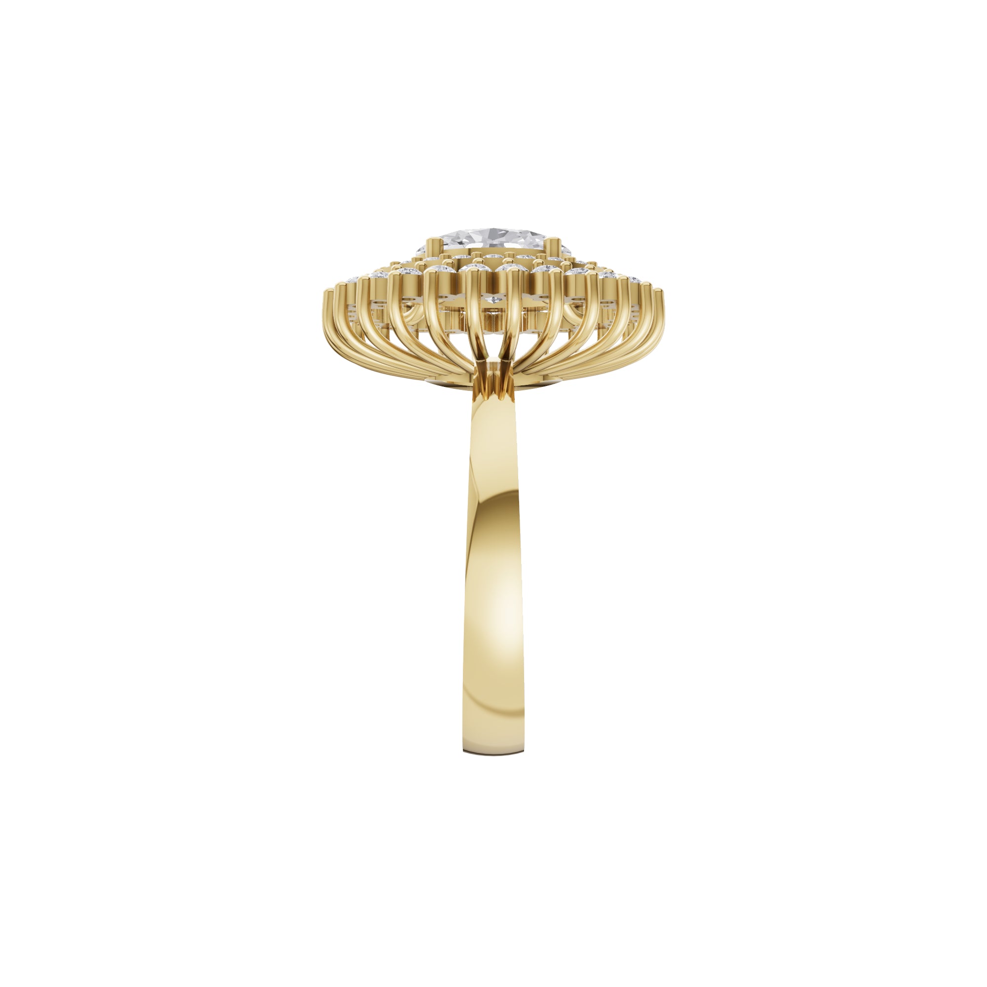 Aarinya Diamond Vintage Double-Halo Cocktail Ring, The Vantage Empress Oval Double Halo Statement Ring