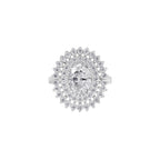 Aarinya Diamond Vintage Double-Halo Cocktail Ring, The Vantage Empress Oval Double Halo Statement Ring