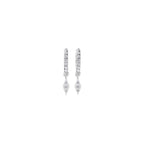 Aarinya Prism Diamond Huggie Dangles, Daily Wear Luxury, Dainty Kite Shaped Dangle Hoop Earrings, Graduation or Promotion Gift