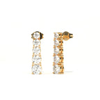Aarinya Lab-Grown Diamond Linear Drop Earrings, The Centurion Minimalist Tiered Collet Cascade Earrings