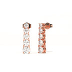 Aarinya Lab-Grown Diamond Linear Drop Earrings, The Centurion Minimalist Tiered Collet Cascade Earrings