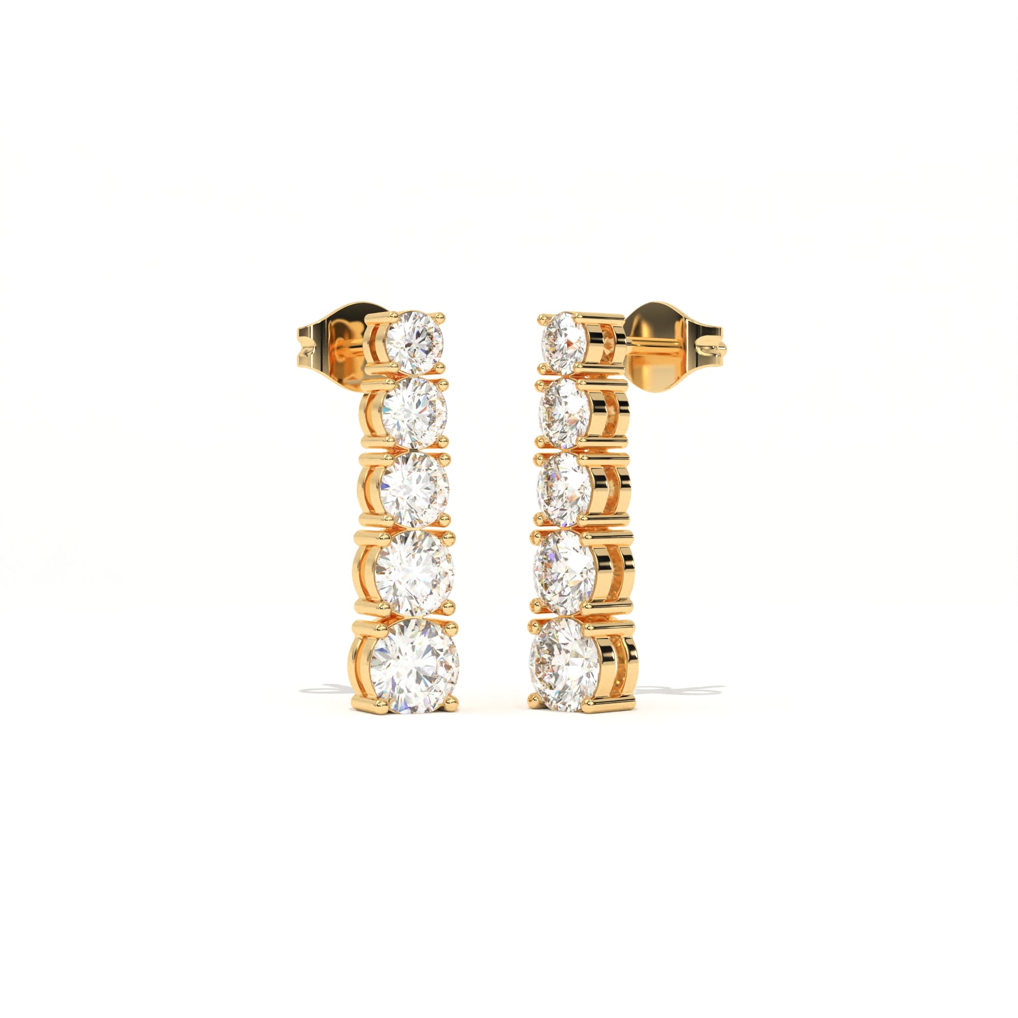 Aarinya Lab-Grown Diamond Linear Drop Earrings, The Centurion Minimalist Tiered Collet Cascade Earrings