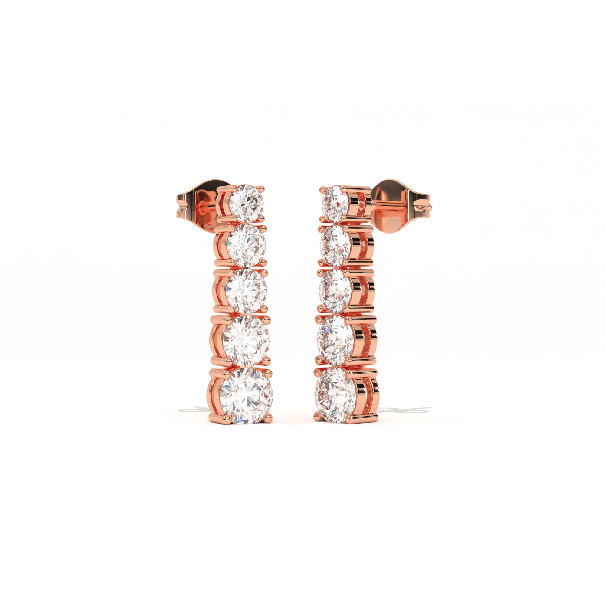 Aarinya Lab-Grown Diamond Linear Drop Earrings, The Centurion Minimalist Tiered Collet Cascade Earrings