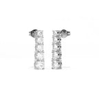 Aarinya Lab-Grown Diamond Linear Drop Earrings, The Centurion Minimalist Tiered Collet Cascade Earrings