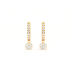 Aarinya Floral Cluster Linear Lab-Grown Diamond Drop Earrings, The Centurion Minimalist Tiered Rosetta Drop Earrings