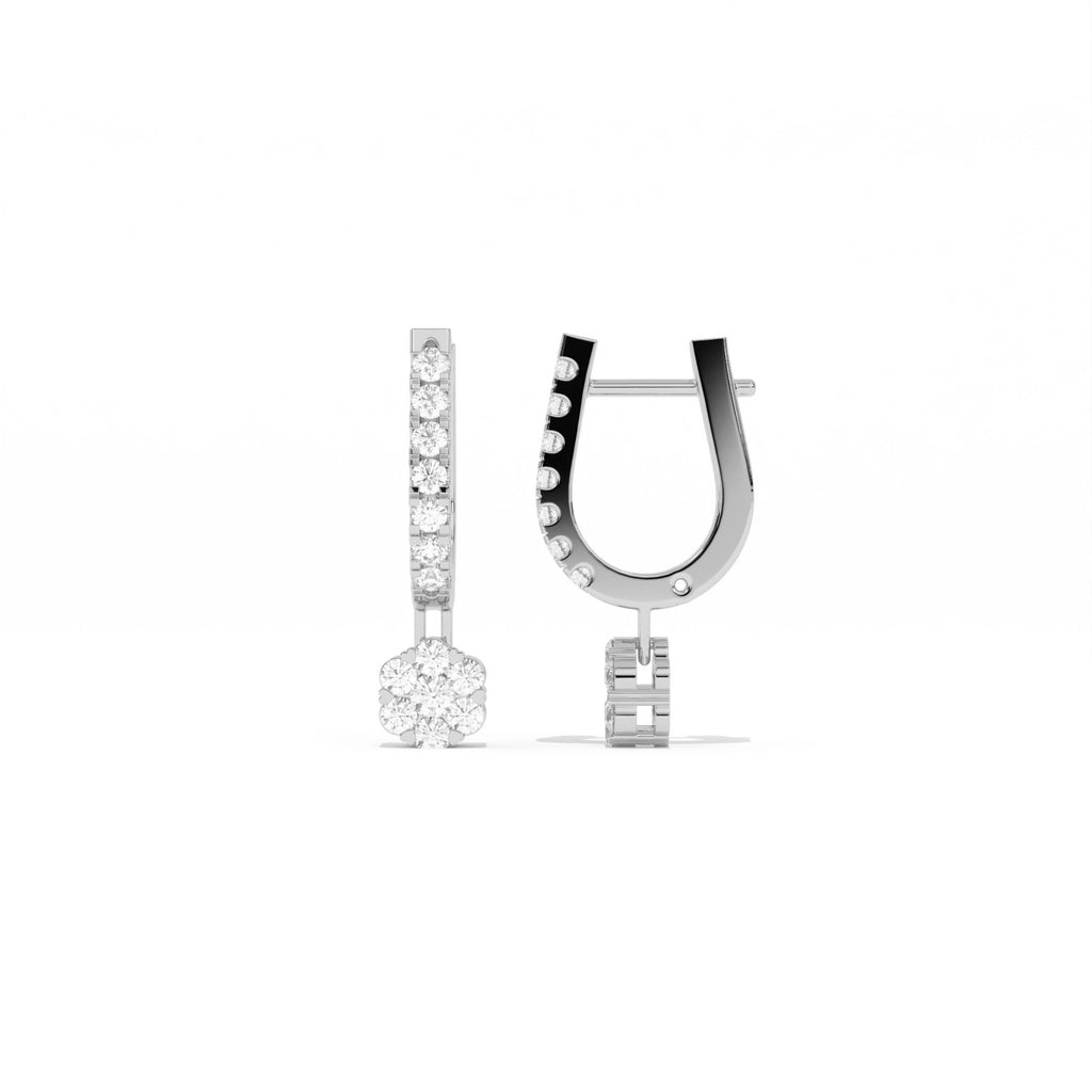 Aarinya Floral Cluster Linear Lab-Grown Diamond Drop Earrings, The Centurion Minimalist Tiered Rosetta Drop Earrings
