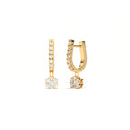Aarinya Floral Cluster Linear Lab-Grown Diamond Drop Earrings, The Centurion Minimalist Tiered Rosetta Drop Earrings
