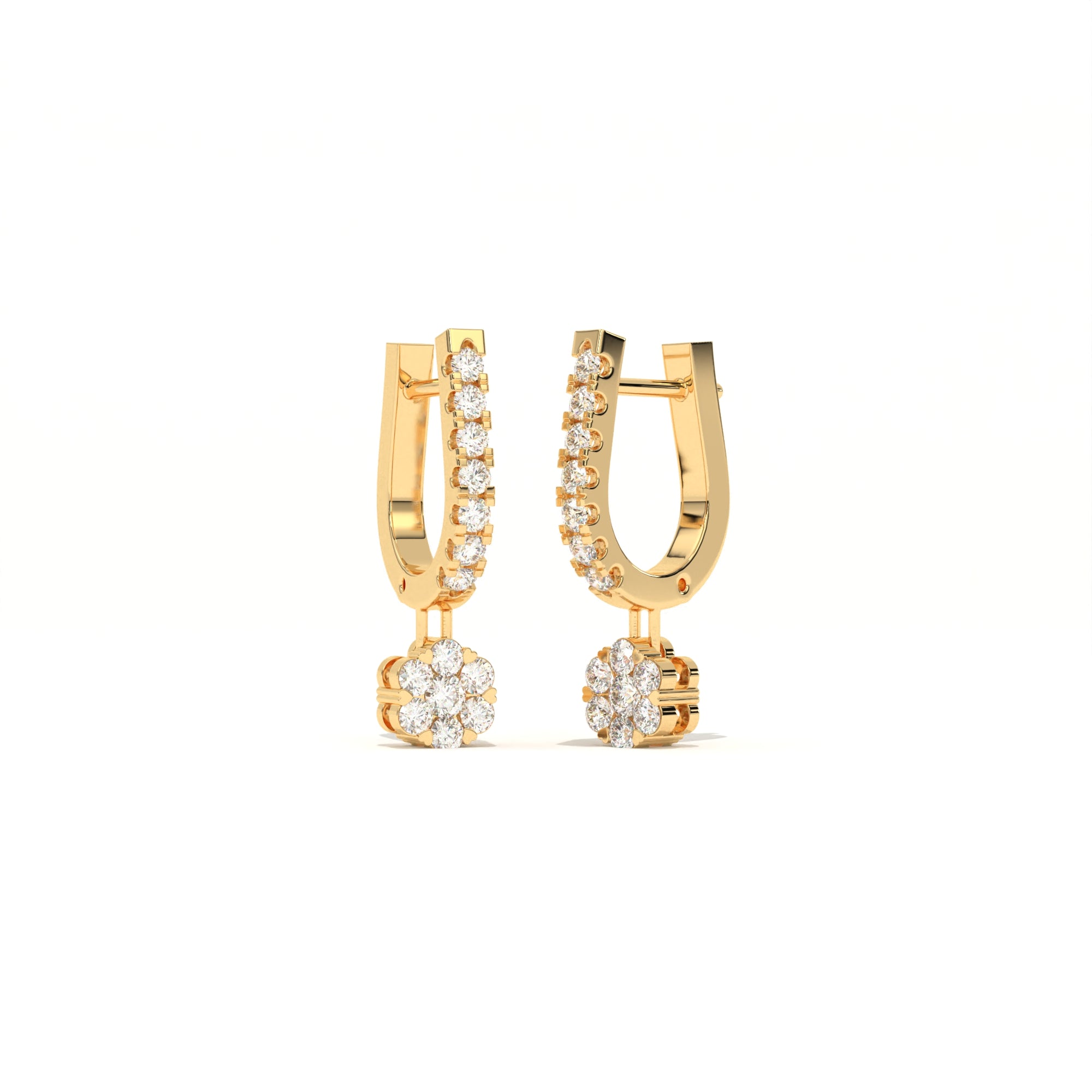 Aarinya Floral Cluster Linear Lab-Grown Diamond Drop Earrings, The Centurion Minimalist Tiered Rosetta Drop Earrings