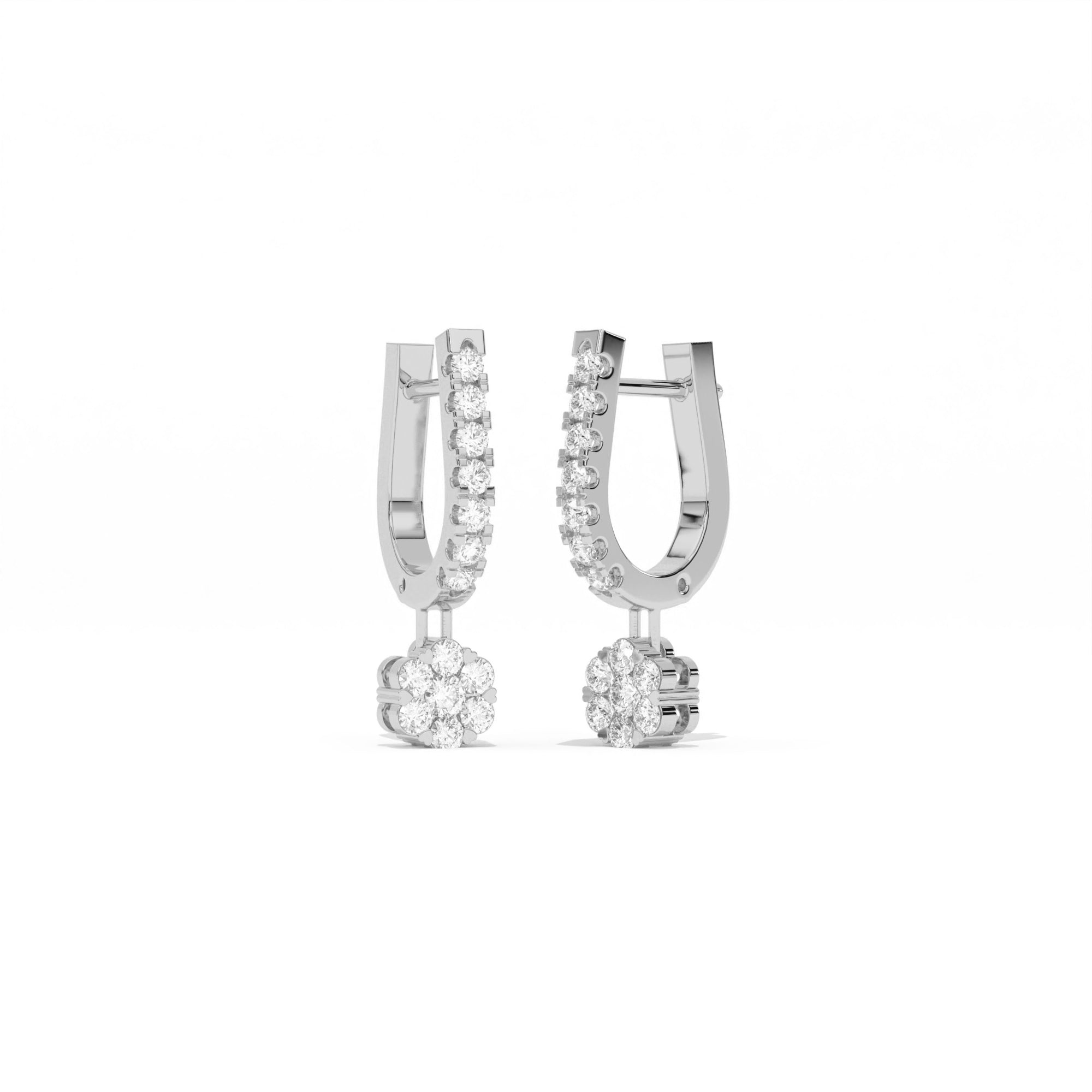 Aarinya Floral Cluster Linear Lab-Grown Diamond Drop Earrings, The Centurion Minimalist Tiered Rosetta Drop Earrings